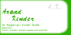 arpad kinder business card